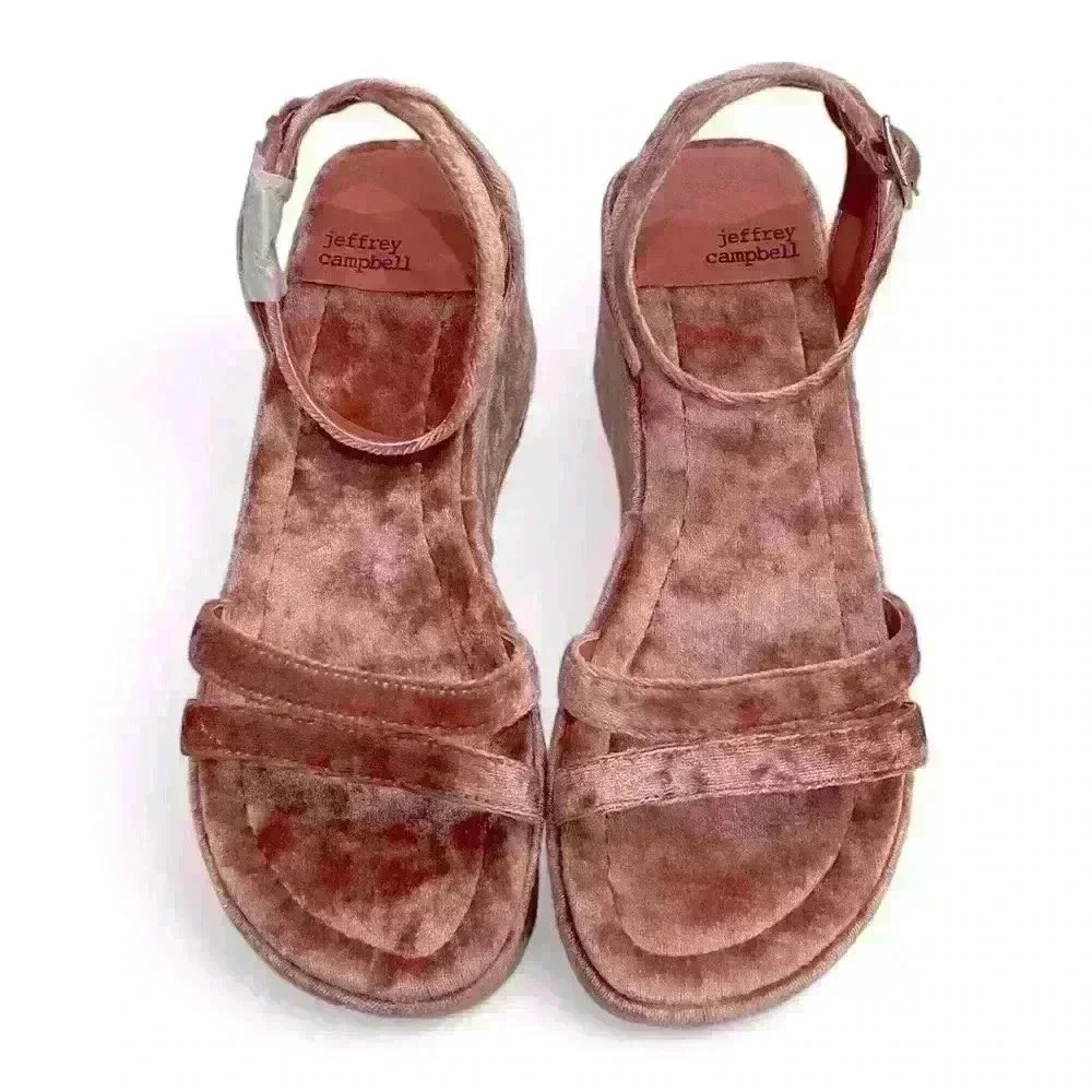 Jeffrey Campbell Activate Pink Velvet Platform Size 5 (runs big could fit a 5.5) - Picture 2 of 7